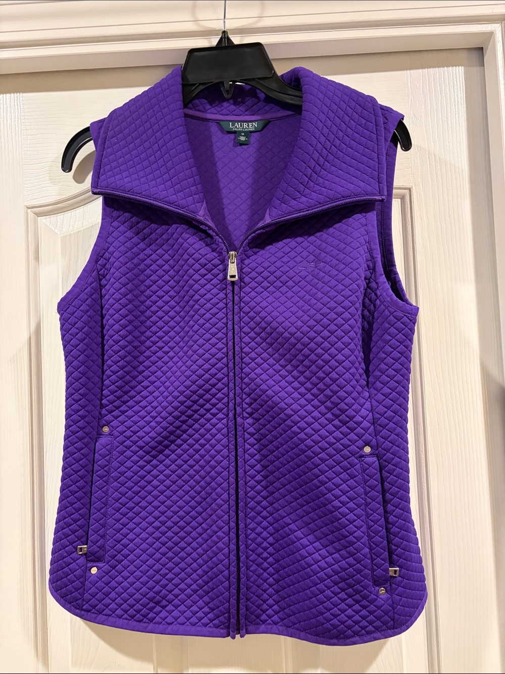 Lauren Ralph Lauren Quilted Violet Zip-Front Sleeveless Vest like new size M - Picture 3 of 8